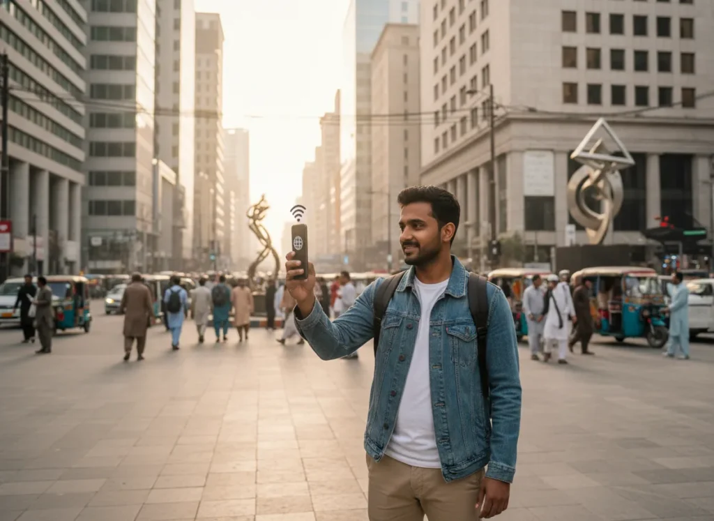 Real lifestyle photo of a traveler in Pakistan